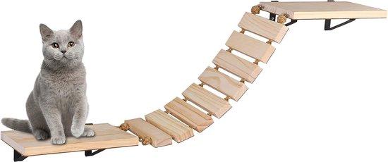 Famanu Katzenwandtreppe aus Holz - Handgefertigte Kletterelemente für Haustiere