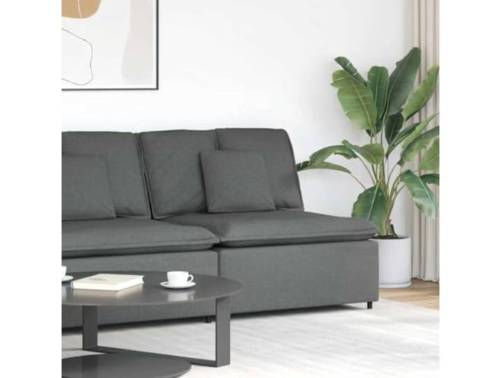 LPERTGFHU Modulares Mittelsofa 100 cm Dunkelgrau für Wohnlandschaft, bequemes Sitzmodul mit Kissen für Garten und Wohnzimmer