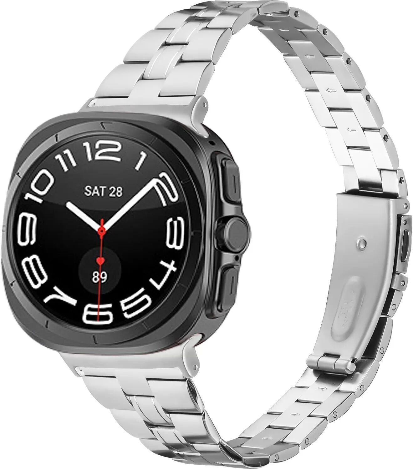 INF Schlankes Edelstahl-Uhrenarmband mit drei Perlen, kompatibel mit der Samsung Galaxy Watch 8 Silber