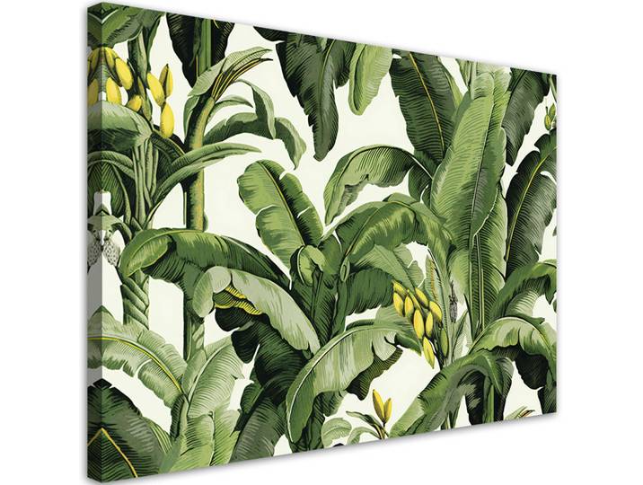 Feeby Leinwandbild Grüne Bananenblätter 120x80cm, Landschaft/Berg, Rechteckig, 120x80 cm, Bilder & Rahmen, Bilder, Leinwandbilder