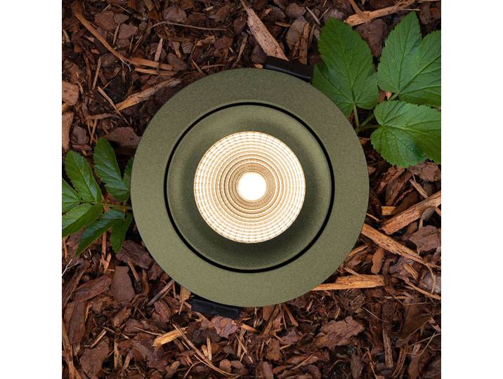 The Light Group SLC Green One 360° LED-Einbauleuchte 3.000K Ra97 360°, dimmbar, grün, für Wohn- / Esszimmer, Aluminium, Modern, Downlights