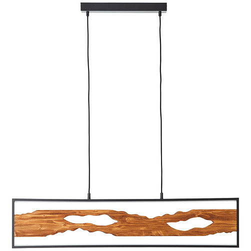 BRILLIANT Pendelleuchte Chaumont Alu/Metall/Holz, schwarz/holz 16963693