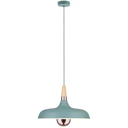 Paulmann Pendelleuchte NEORDIC JUNA, 1-flammig, Softgrün / Kupfer / Holz, 34cm PAUL-79655