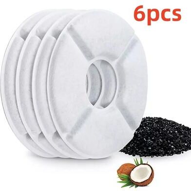 Uplift Picks Twelve Piece Activated Carbon Cat Water Fountain Filter Set For 1 6L Pet Dispensers 6 Pcs