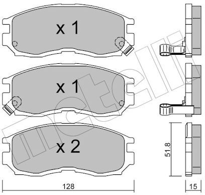 Metelli Bremsbelagsatz, Scheibenbremse 2202240 Für Proton Mitsubishi
