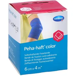Peha-haft Color Fixierbinde latexfrei 6cmx4m blau