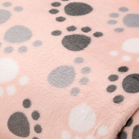 Wellness-Fleece "Tatzen", rosa/grau