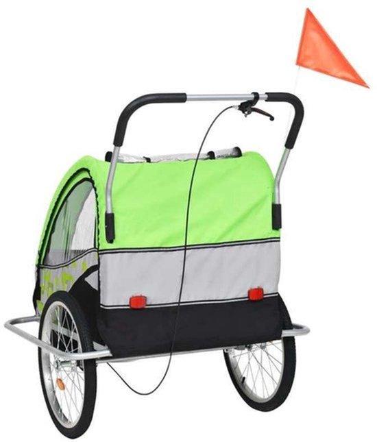 Dreirad Kinderwagen 2-in-1 System für Kleinkinder in Grün-Beige