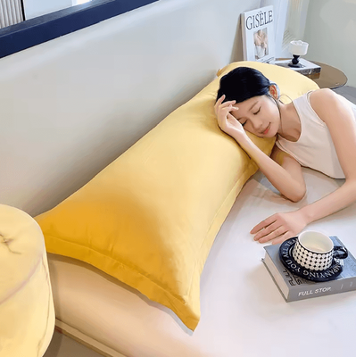 Inspire Essentials Ultra Soft Washed Long Body Pillowcase For Couples Extra Long Solid Color Pillow Cover b 48x100cm