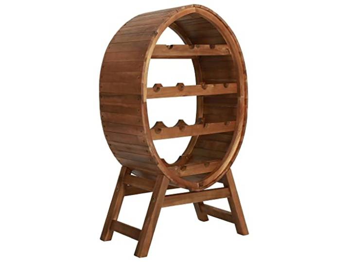 smnyxs Flaschenregal für 13 Flaschen, aus massivem Akazienholz 4 Ebenen, horizontale Lagerung, Öl-Finish, wetterfest, einfache Montage, elegantes Design