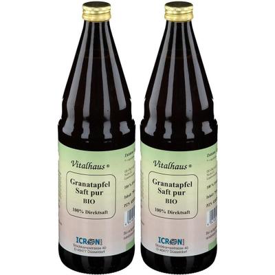 Granatapfel Saft Pur Bio Vitalhaus 2x 2x750 ml