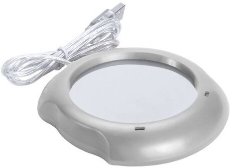 Chauffe-tasse publicitaire USB argenté