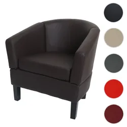 Lounge-Sessel HWC-O17, Sessel Clubsessel Cocktailsessel, FSC®-zertifiziert Kunstleder ~ braun