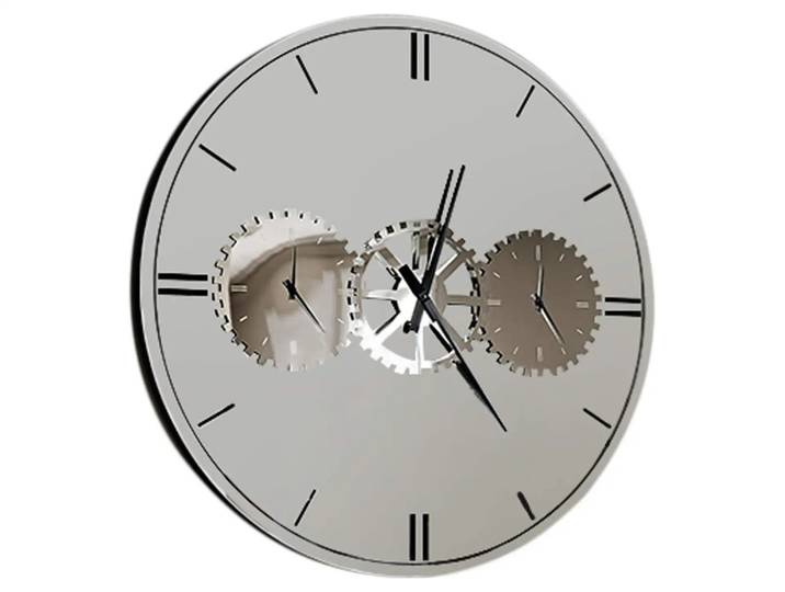 Spiegeluhr Times Cattelan / Farbe: Schwarz-Silber