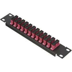 Delock 10? LWL Patchpanel 12 Port SC Duplex violett 1 HE schwarz, Server Zubehör, Violett, Schwarz