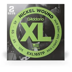 D’Addario EXL165TP - XL Bass Nickel Wound, Long Scale, 45-105, 2er Pack - Saiten E-Bass
