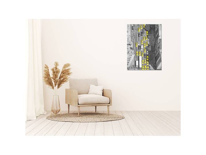Bild New York taxis from above Metal: Aku-Dibond Multicolor 60 x 80cm