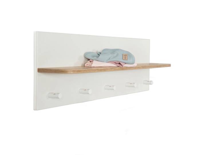 Wandboard weiß/Natur mit 5 Haken