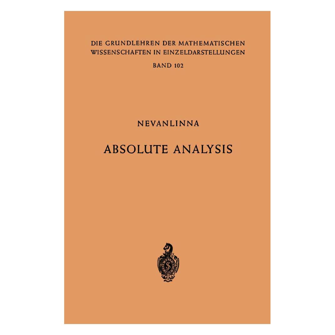 Springer Absolute Analysis (Deutsch, Softcover, Frithjof Nevanlinna, Rolf Nevanlinna) (55561639)
