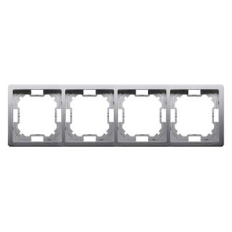 Kontakt Simon Quad-Rahmen Simon Basic inox (BMR4 (WMYZ-04420x-J013)