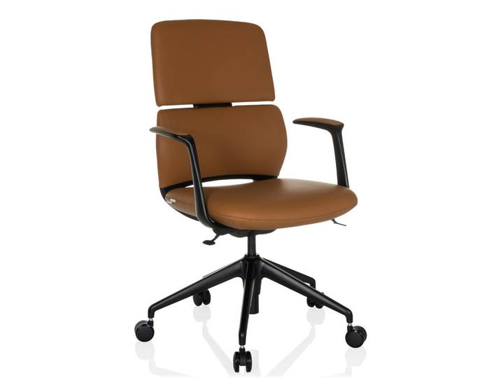 Mid.you Drehstuhl, Kunststoff, Lederlook, Drehkreuz, 62x98-108x60 cm, abwischbar, Büromöbel, Bürostühle, Drehstühle