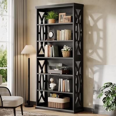 YUZHOU Freestanding Bookshelf, Wood Bookcase, Display Shelves Home Office Living Room Bedroom Storage