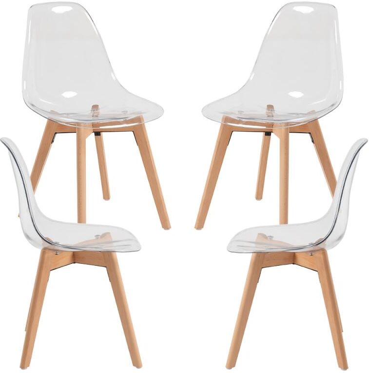 RegalosMiguel Pack 4 Sillas Kelen Transparentes