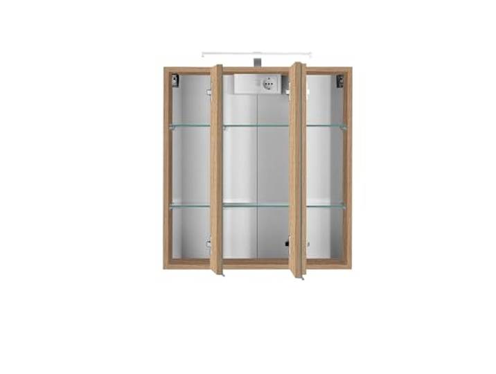 Spiegelschrank Bobbi 60cm Modell 2 3 Türen und led Beleuchtung - Eiche