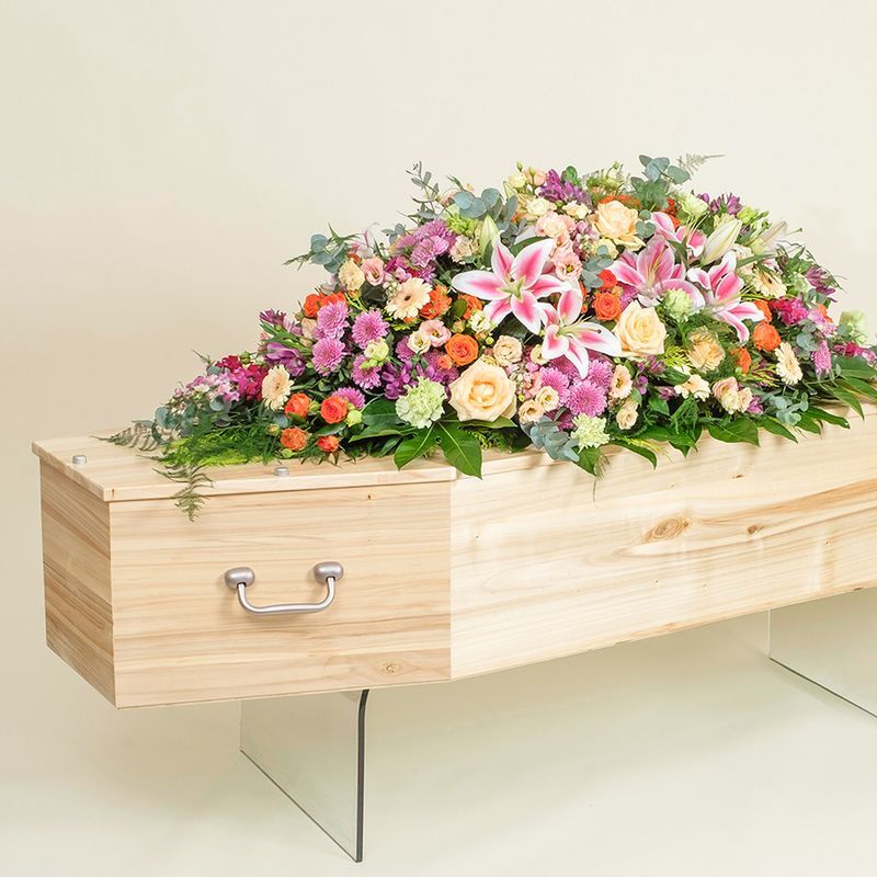 Raquette fleurs : Céleste chagrin, raquette fleurs deuil - Interflora