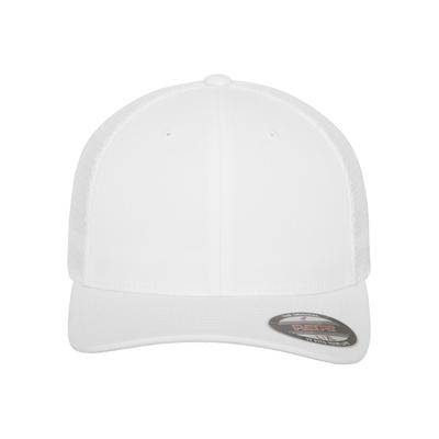 Flex Cap FLEXFIT "Flexfit Unisex Flexfit Tactel Mesh", Gr. L/XL, weiß, 83% Polyamid, 14% Baumwolle, 3% Polyurethan, unifarben, Caps