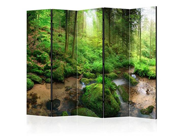 decomonkey Paravent Raumteiler Innen Wald Natur, 225x172 cm, 5-teilig Beidseitig, Wohnzimmer, Room Divider, Wall, Raumteiler Stehend, Trennwand, Sichtschutz, Spanische Wand, Sichtschutzwand, Holz