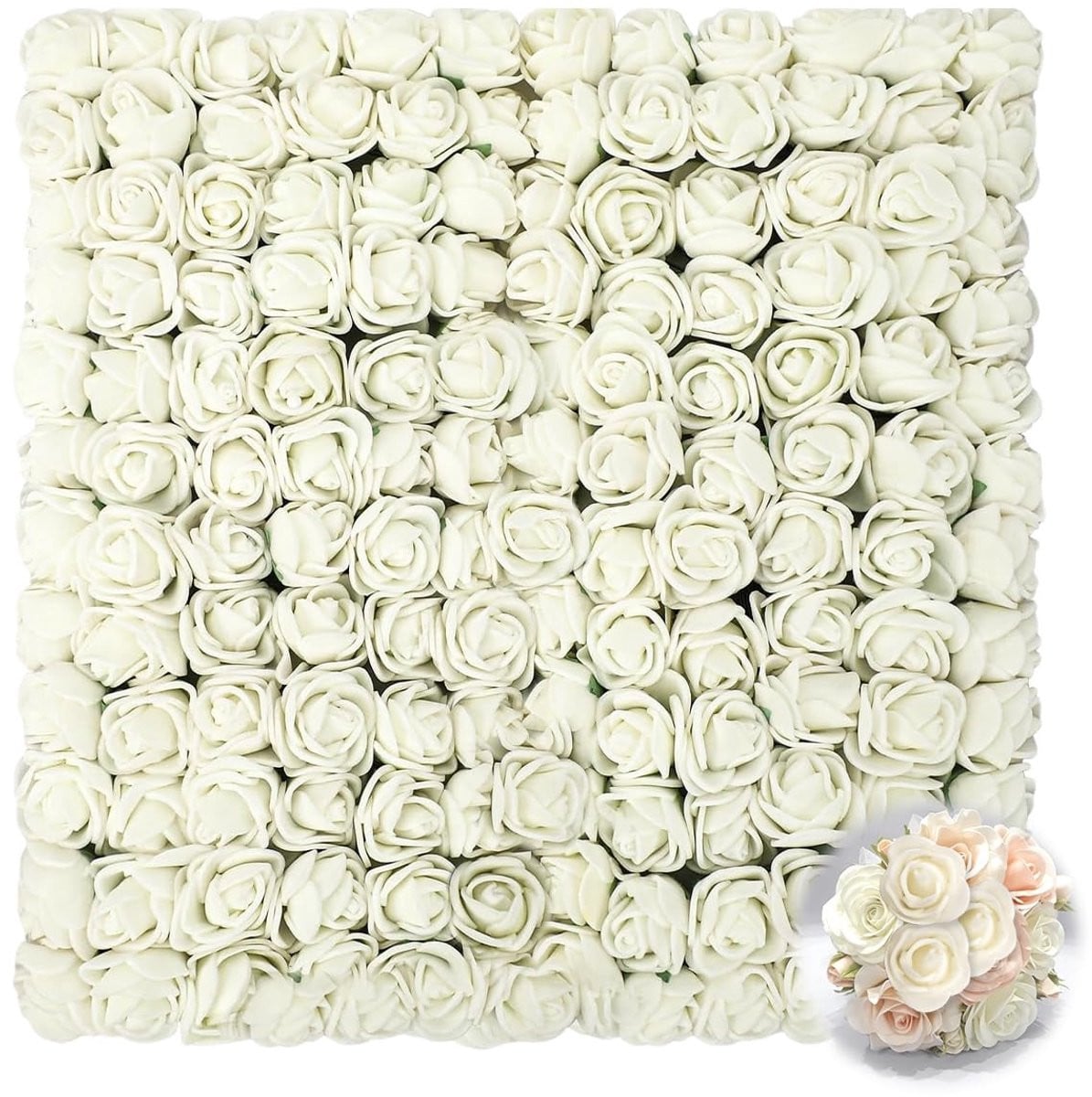 Dailygoods 144 stuks mini schuimrozen kunstbloemen voor decoratie en DIY projecten