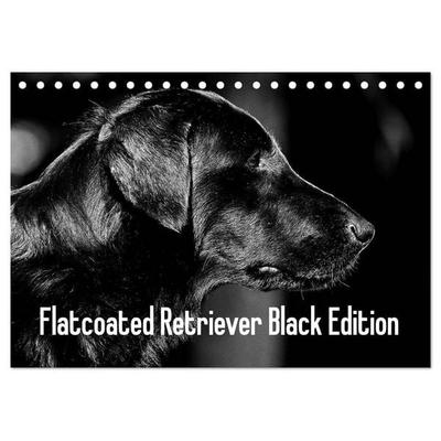 Flatcoated Retriever Black Edition (Tischkalender 2026 DIN A5 quer), CALVENDO Monatskalender