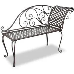 Helloshop26 - Gartenliege 128 cm antikbrauner Stahl 02_0011867
