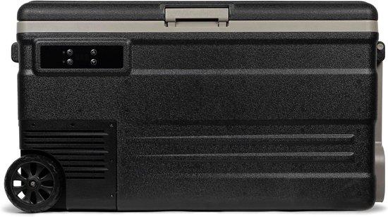 Kompressorkühlschrank - Gefrierkühlschrank auf Rädern - Ideal für Camping und Reisen - Temperatur einstellbar - 74 Liter - Schwarz