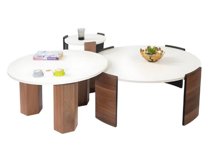 JVmoebel Beistelltisch Eleganter Beistelltisch aus Holz in modernem Design (3-St., Beistelltisch 1, Beistelltisch 2, Beistelltisch 3), Made in Europe
