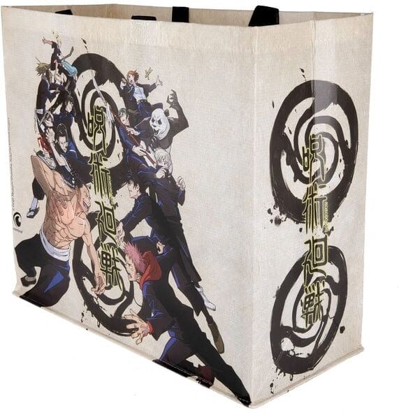 Konix Jujutsu Kaisen Beige Reusable Shopping Tote Bag for Women, 45 × 40 × 20 cm, Reusable, Officially Licensed