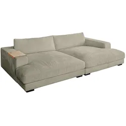 BIG SOFA MIT TABLETT MADELINE Steingrau Cord