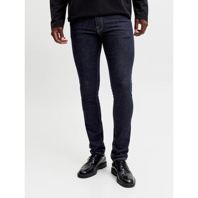 Slim-fit-Jeans JACK & JONES "JJIGLENN JJFELIX AM 446 NOOS", Herren, Gr. 32, Länge 32, blau (dunkelblau denim), Denim/Jeans, Obermaterial: 99% Baumwolle, 1% Elasthan, clean, slim fit lang, Jeans Slim-fit-Jeans, Baumwollmischung, slim fit
