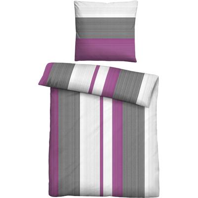 Bettwäsche "0360459", brombeer, B/L: 135cm x 200cm, 1 Stk., 1 Stk., Fleece, B/L: 80cm x 80cm, 2 Stk., Fleece, Obermaterial: 100% Polyester, CASTELL - MARKENBETTWÄSCHE, Bettwäsche, Bettwäsche, Thermo-Fleece, absolut flauschig, weich + wohlig warm,...