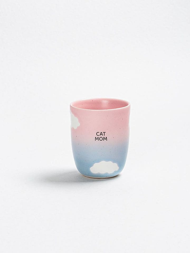 Egg Back Home Becher ''Cloud Sunset - Cat Mom'' in Rosa/ Hellblau - 220 ml - onesize