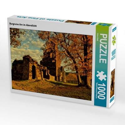 CALVENDO Puzzle Burgruine Are im Abendlicht | 1000 Teile Lege-Größe 64x48cm Foto-Puzzle für glückliche Stunden