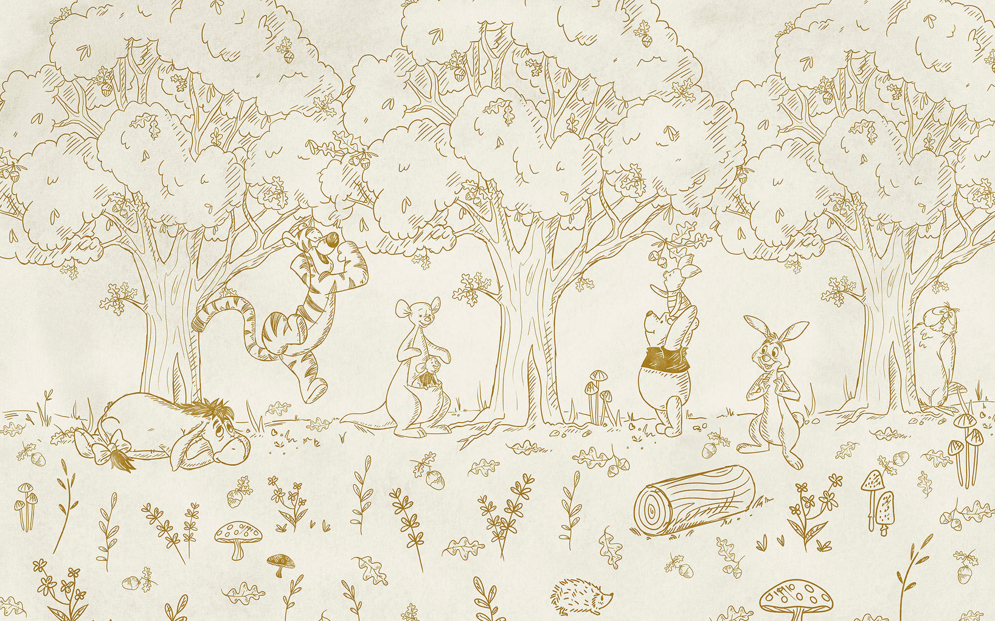 Fototapete KOMAR "Digitaldruck Vlies - Winnie the Pooh Outdoors - Grösse 400 x 250 cm", bunt, Rollen: 1, Vlies, Tapeten, Fototapete, Kinderzimmer bunt Rollen: 1