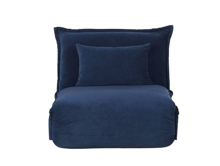 1-Sitzer-Klappsofa mit Cordsamtbezug, dunkelblau