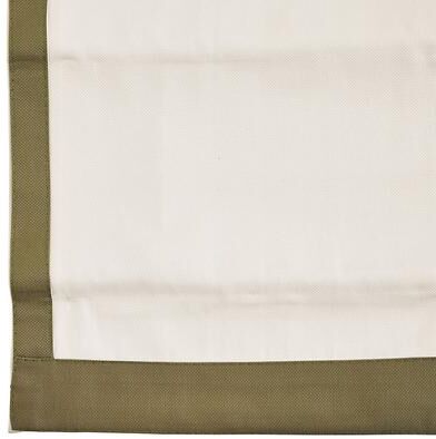 "Bordered Flat Front Roman Shade - Custom - Sage, 48"", 64"", Blackout - Ballard Designs"