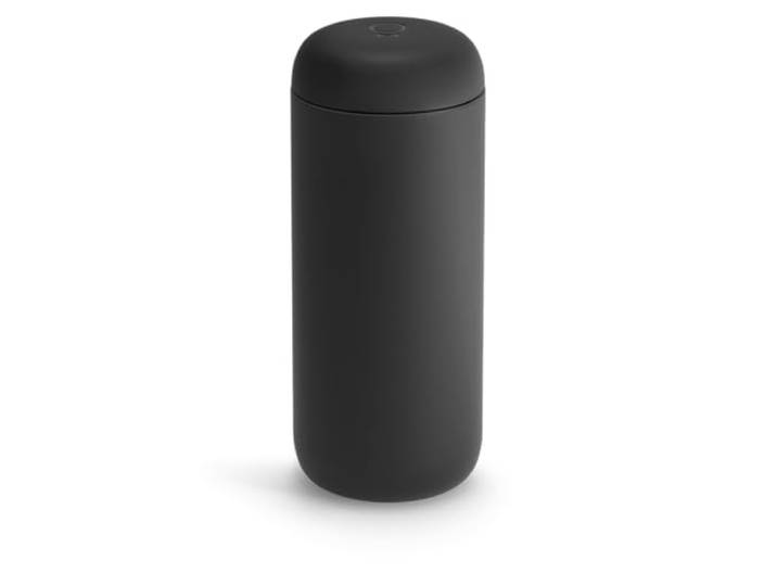 Fellow Carter Move Tasse de voyage – Gobelet à café et à thé isotherme en acier inoxydable avec intérieur en céramique et protection contre les éclaboussures\, noir mat\, tasse de 473 ml