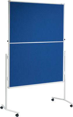 MAUL Moderationstafel Pro, klappbar, B 1200 x H 1500 mm, Textil/Whiteboard, blau