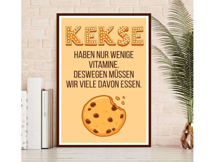 Metallbild QUEENCE Kekse , weiss (farbe bild(er): weiß), B:20cm H:30cm, Metall, Stahl, Bilder, Metallbild, Stahlschilder