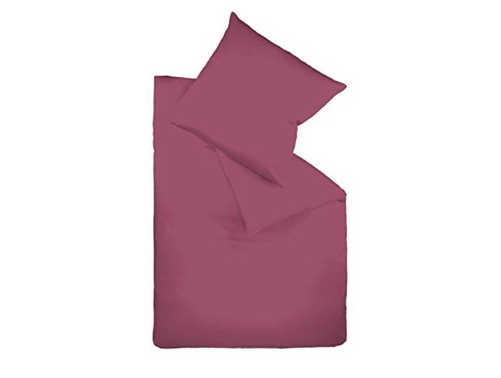 Fleuresse Uni-Colours Bettwäsche-Set, Mako Satin, 100 Prozent Baumwolle, Fb. Himbeere, 240 x 220 cm