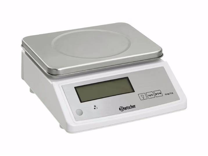 Bartscher Elektronische Küchenwaage, 15kg, 2g Elektronische Küchenwaage – Gastro Küchengeräte Zubehör – grau